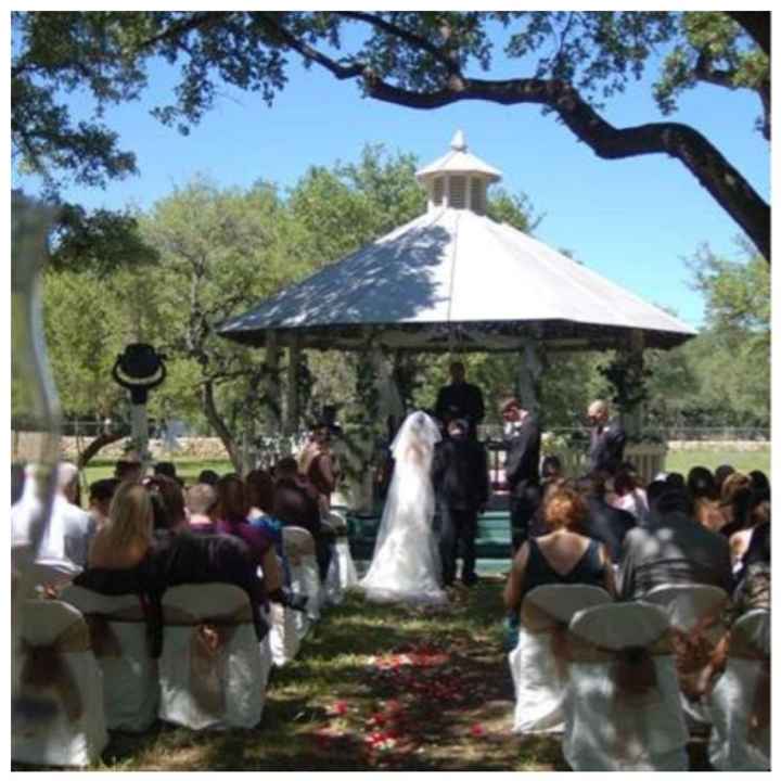 Ceremony site check! Wedding dress, almost check :)