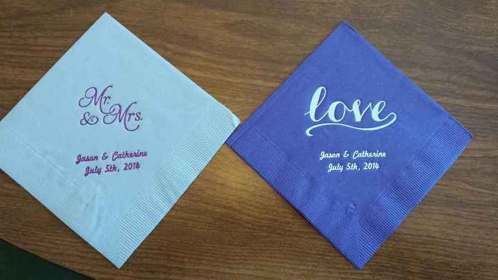 Anyone else get their personalized napkins from theknot yesterday? (pic)