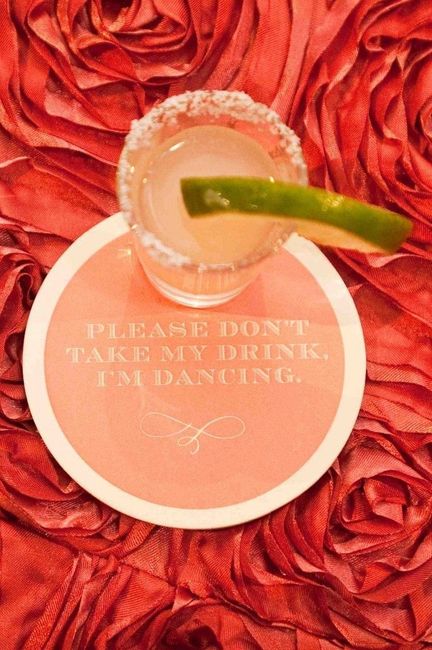 the little signs to put on the table while you're dancing...