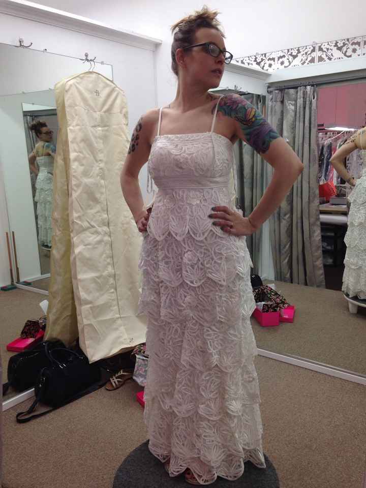 Show me your wedding dresses, and tell me where they are from,and the cost? :)