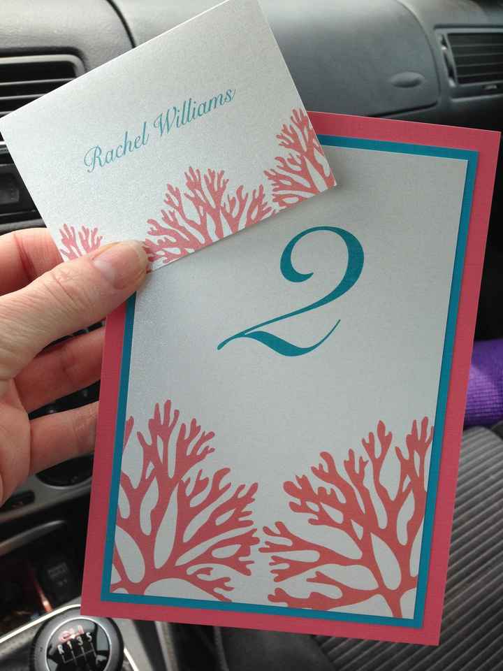 Table numbers & escort cards w/pic :)