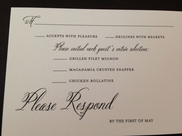 Are you having menu cards?