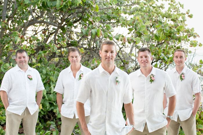 Let's see what those handsome men are wearing.