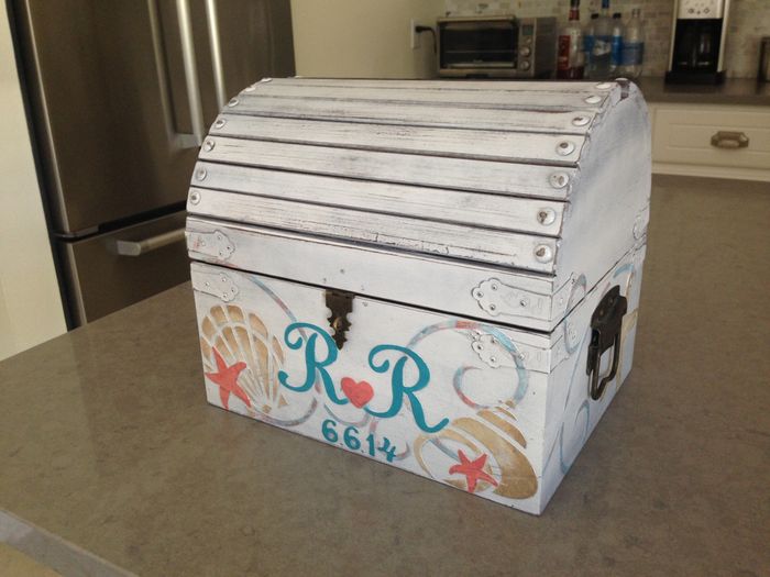 Thought I'd share my centerpieces and card box from etsy :) pics