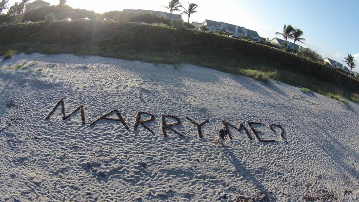 I don't think I ever showed you my proposal in the sand! Share your proposal pics :)