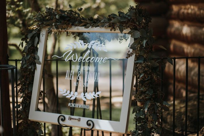 "welcome to our wedding" sign? Or Welcome only 3