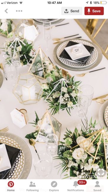 Art deco / greenery style wedding table decor. - 4
