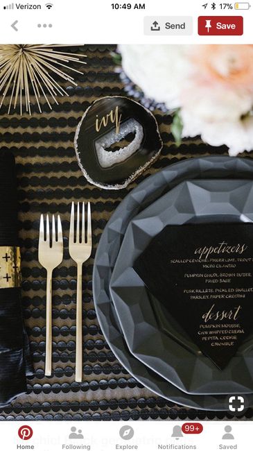 Art deco / greenery style wedding table decor. - 8