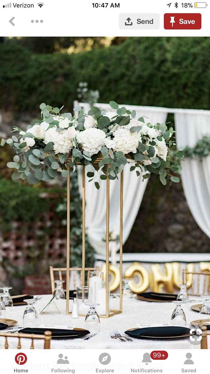 Art deco / greenery style wedding table decor. - 2