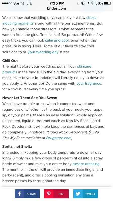 Keeping Cool On Wedding Day