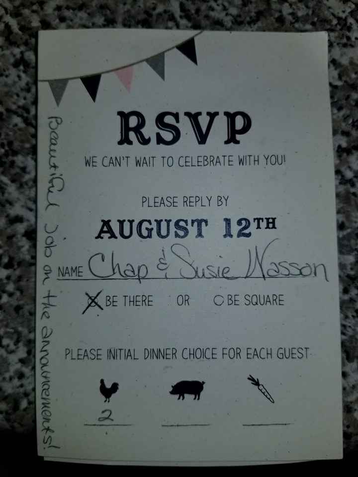 Starting to get RSVP'S back!