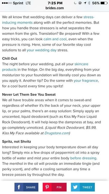 Keeping Cool On Wedding Day