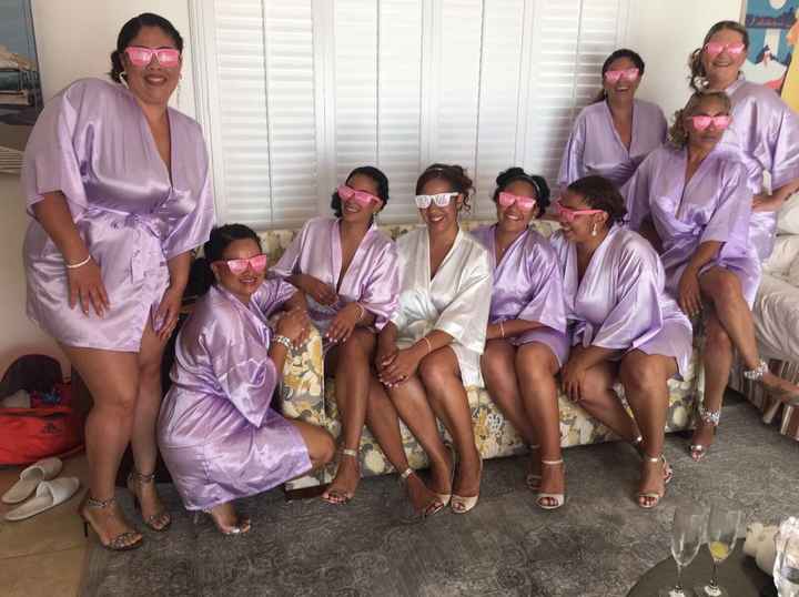 Bridal party getting ready attire