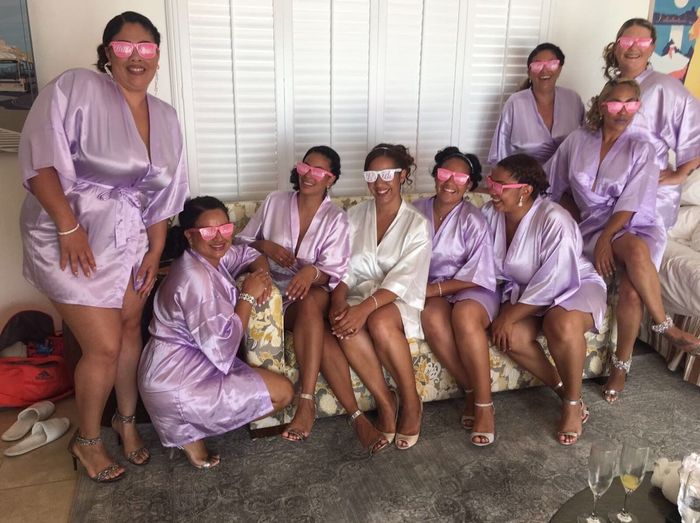 Bridal party getting ready attire
