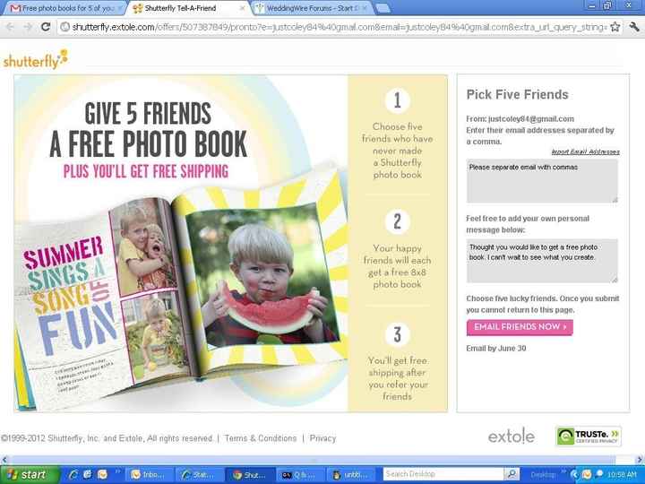 FREE SHUTTERFLY BOOK!!