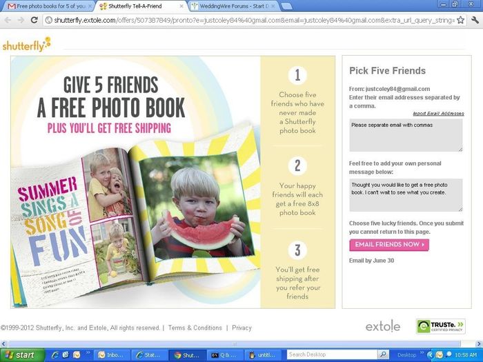 FREE SHUTTERFLY BOOK!!