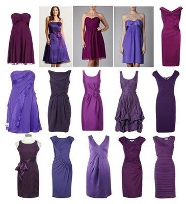 Mix-matched bridesmaids dresses