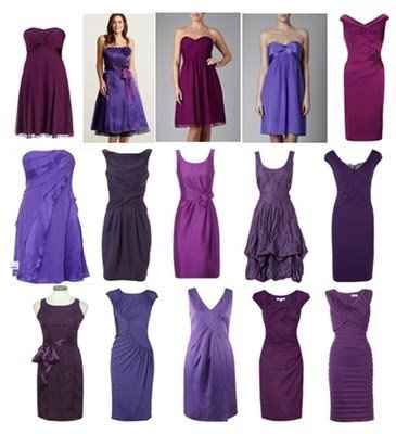 Mix-matched bridesmaids dresses