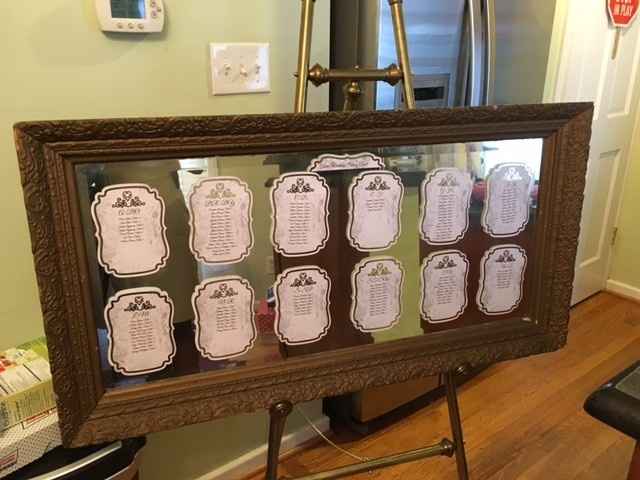 My Last Wedding DIY!!!! I made it through my DIY list! Mirror Seating Chart!