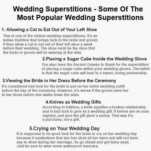 Wedding superstitions/what's the weirdest you've heard?