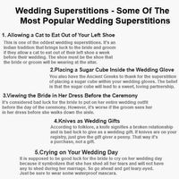 Wedding superstitions/what's the weirdest you've heard?