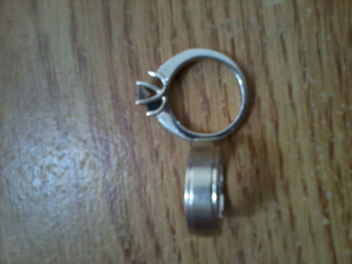 Wedding rings to accommodate your e-ring? Mismatched... princess cut...