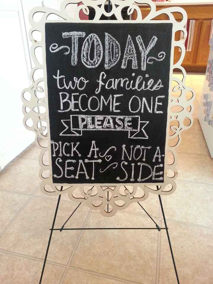 Super excited - no seating plan chalkboard finished!