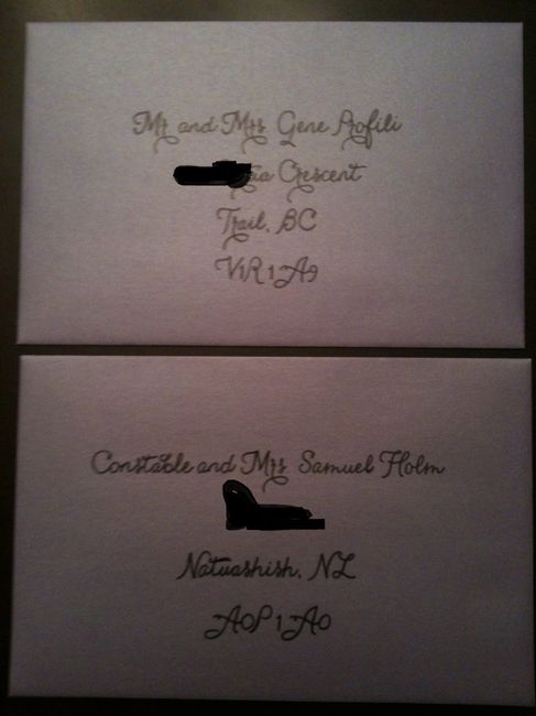 Handwriting addresses for invites