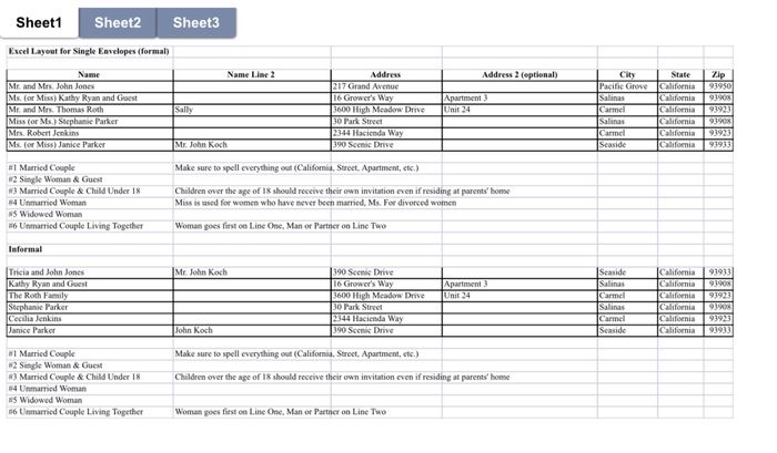 Addressing invites - 1