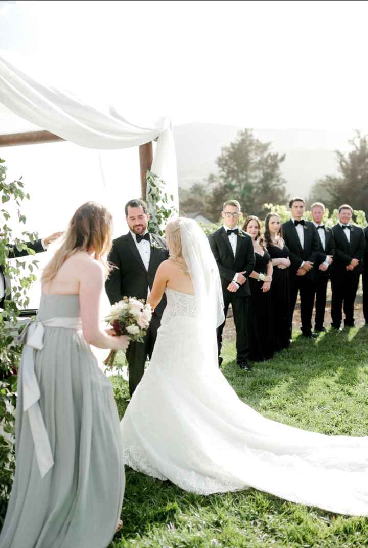 Outdoor wedding and dress train clearance