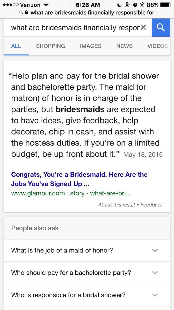 Tell Bridesmaids cost of being a bridesmaid?