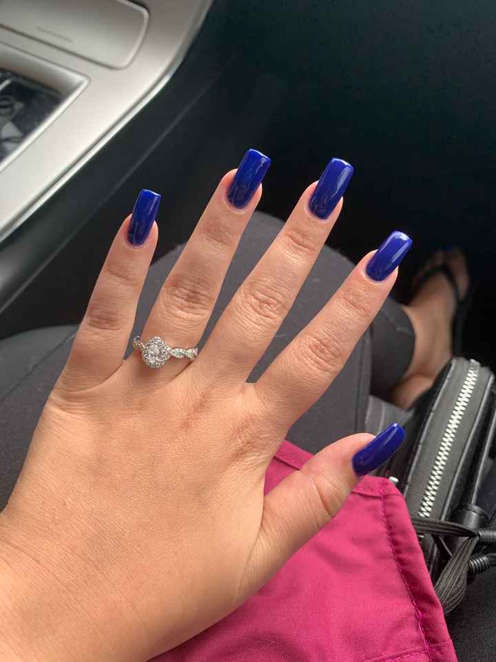 Wedding bands with a pear shape ring - 1