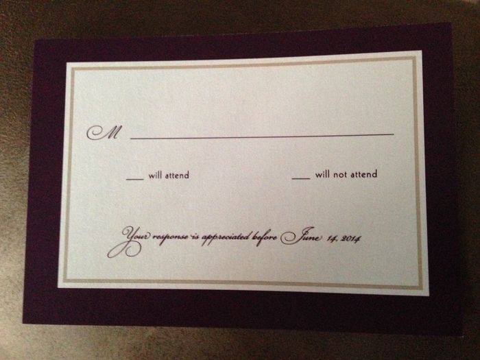 Please show me your RSVP cards!