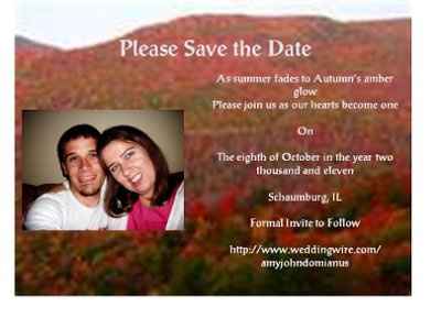 I Finally Got my Save the Date, formatted the way I wanted it to be ...
