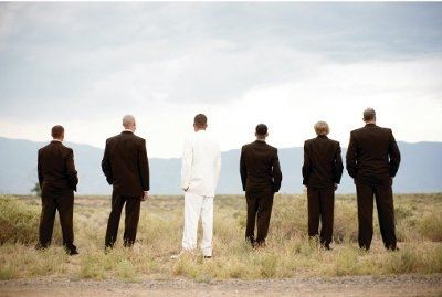 Opinion! FH wants white tux, all BM and GM's wearing black