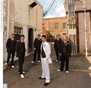 Opinion! FH wants white tux, all BM and GM's wearing black