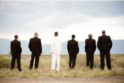 Opinion! FH wants white tux, all BM and GM's wearing black