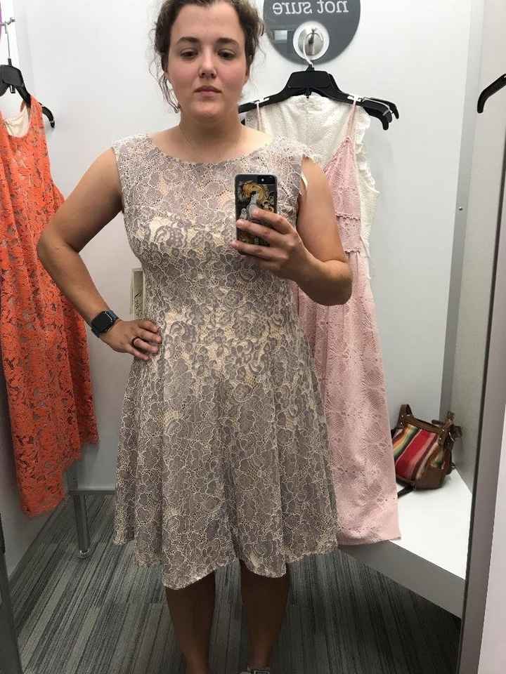 Grey lace wedding dress