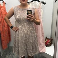 Grey lace wedding dress
