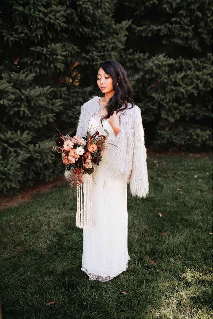 Any suggestions on what a bride can wear as a “cover up” over her dress on a cold wedding day? - 1