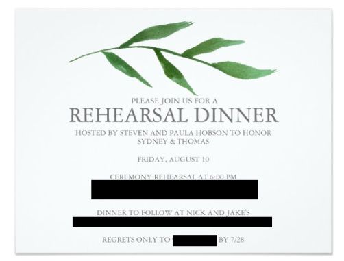 Rehearsal Dinner - Are invitations really Necessary? 1