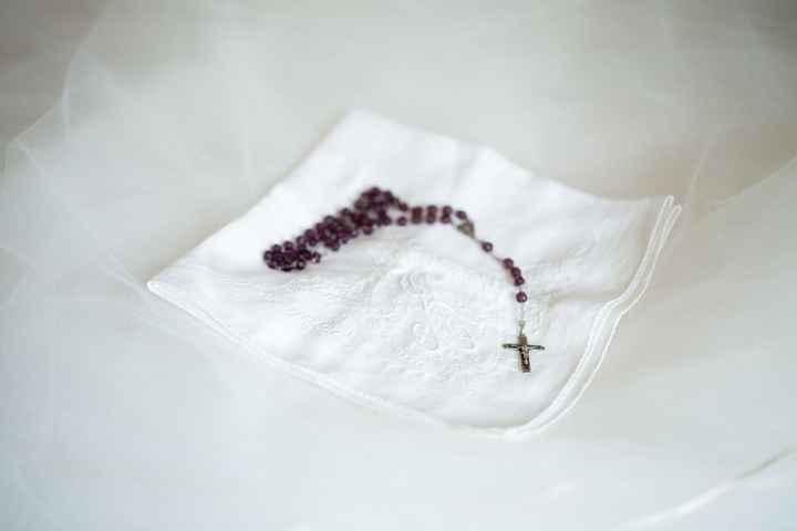 Details. My grandma's rosary and my MIL's hankie that was given to her on her wedding day.
