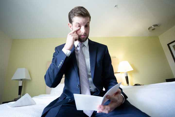 H reading my letter to him