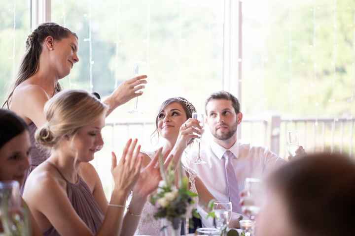 Toast with on of my best friends at the reception