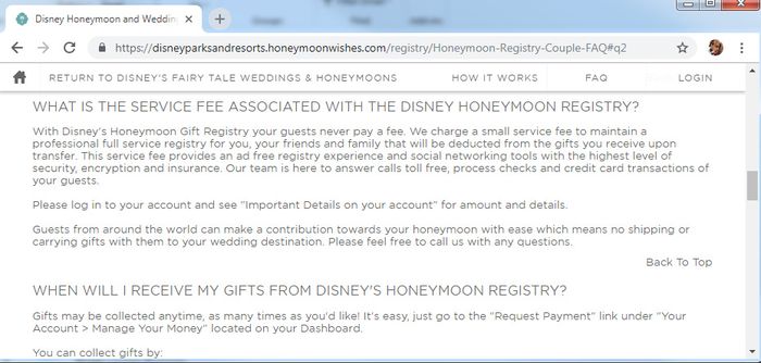 Disney Honeymoon Registry 1