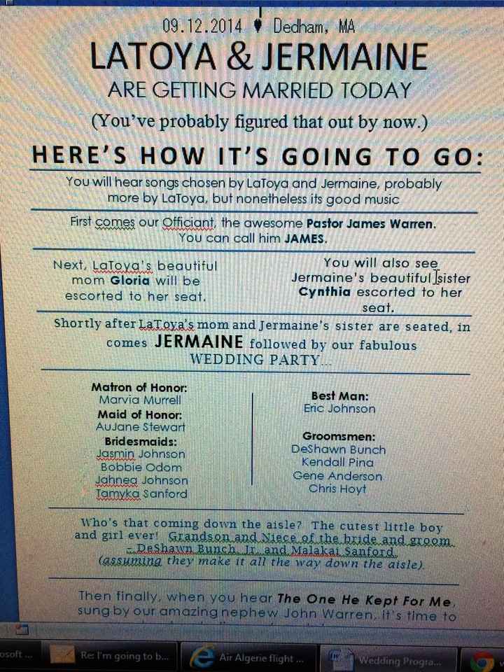 wedding programs DIY