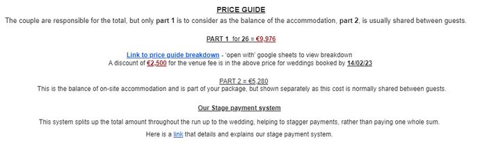 Destination Wedding - Guest Payment Collection Question 1