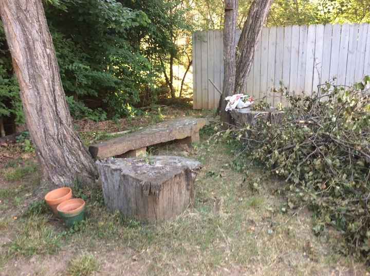 Very old stump tables