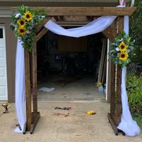 Blush and dusty blue wedding flowers - 1