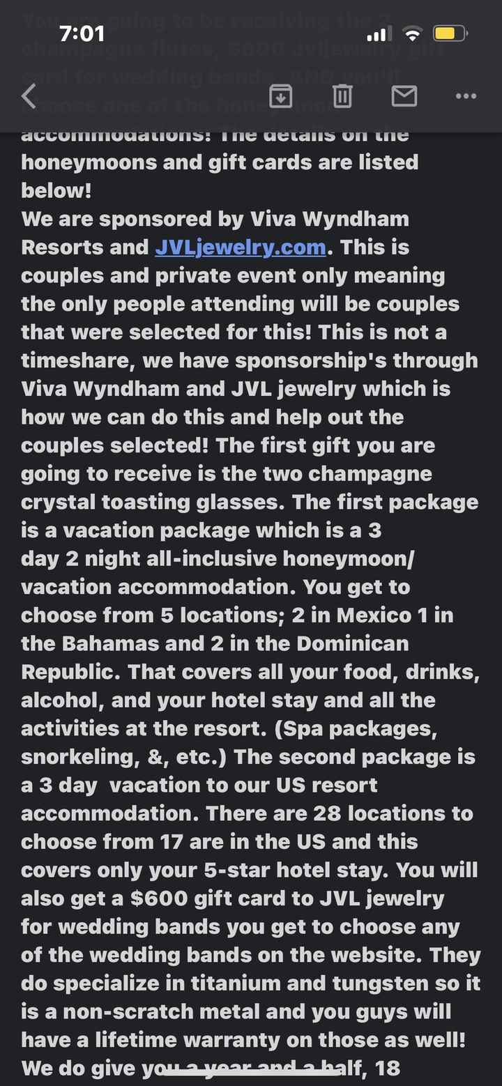Bridal Show - “free Trip” Scam?? - 2